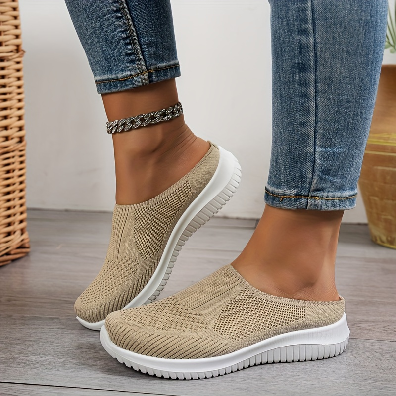 Women’s Breathable Knit Slip-On Walking Shoes